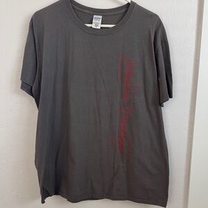 Gildan Charcoal Tee with Red Graphic